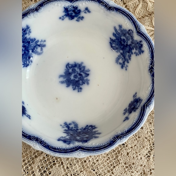 Astoria Flow Blue Veggie Serving Bowl New Wharf Pottery Vintage Antique England - Picture 4 of 13